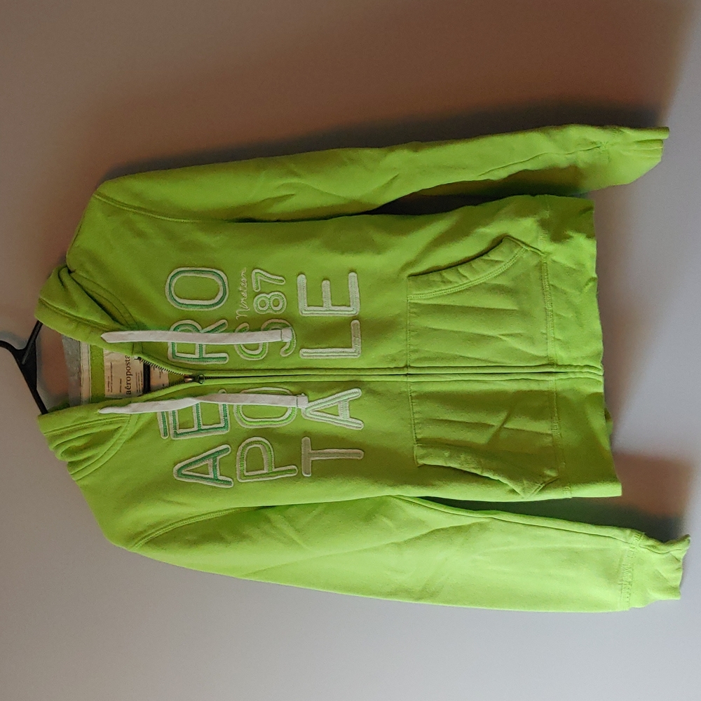 Large Green Aeropostale Jacket Hoodie with zipper and hood